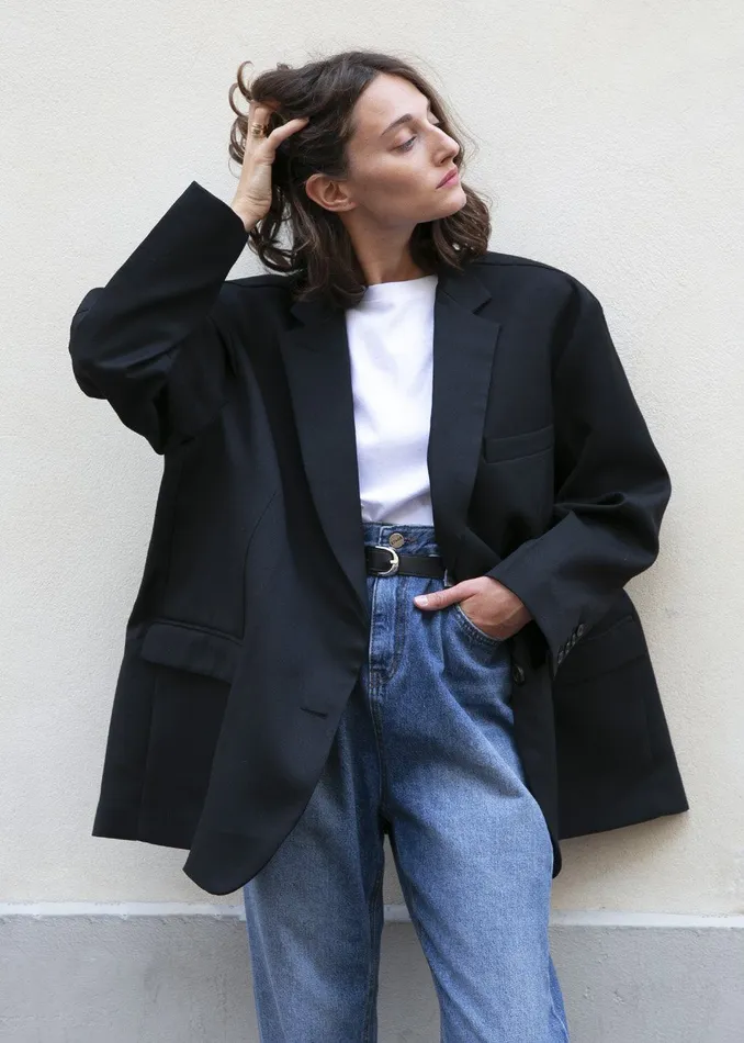 The Frankie Shop Outerwear Frankie Oversized Boyfriend Blazer 8211 Black 8211 Women