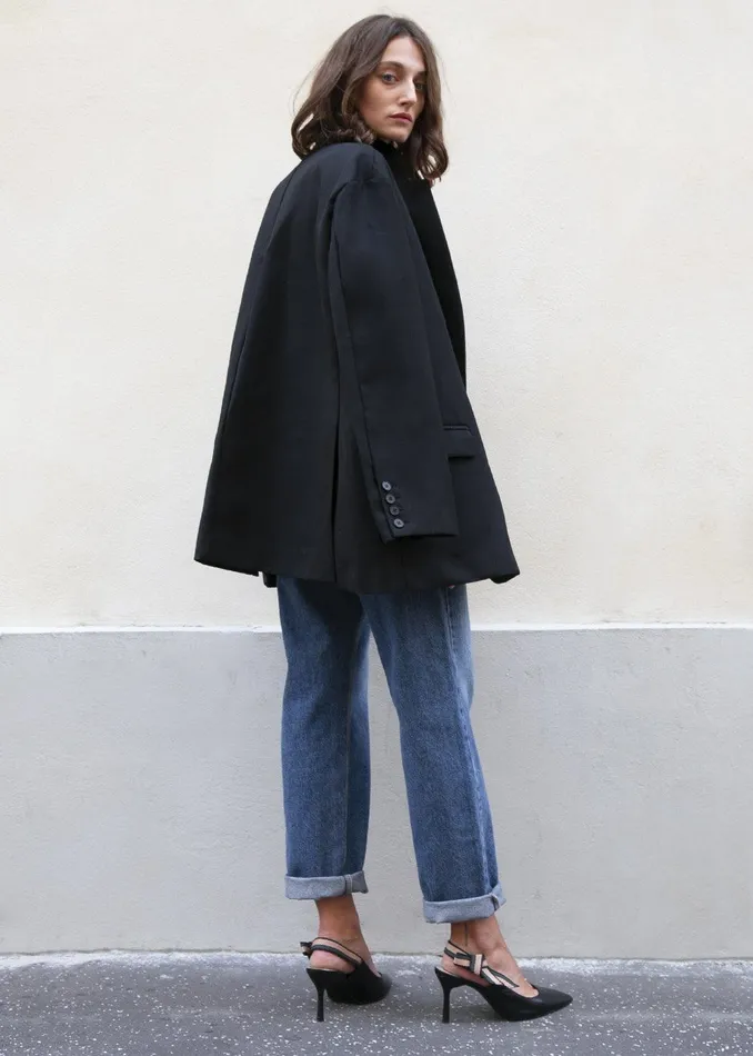 The Frankie Shop Outerwear Frankie Oversized Boyfriend Blazer 8211 Black 8211 Women