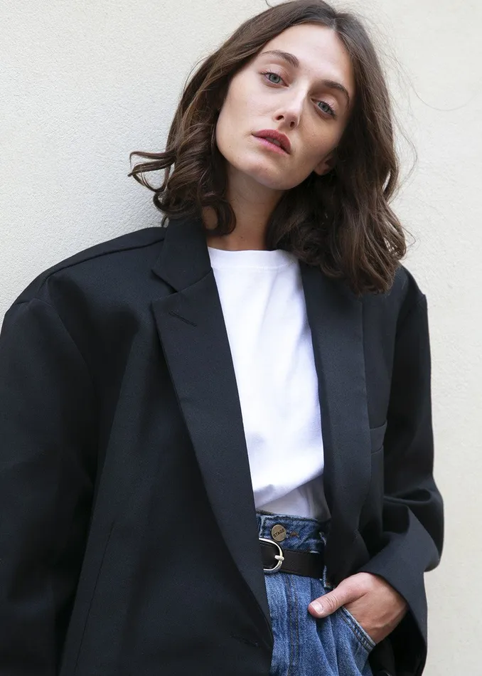 The Frankie Shop Outerwear Frankie Oversized Boyfriend Blazer 8211 Black 8211 Women