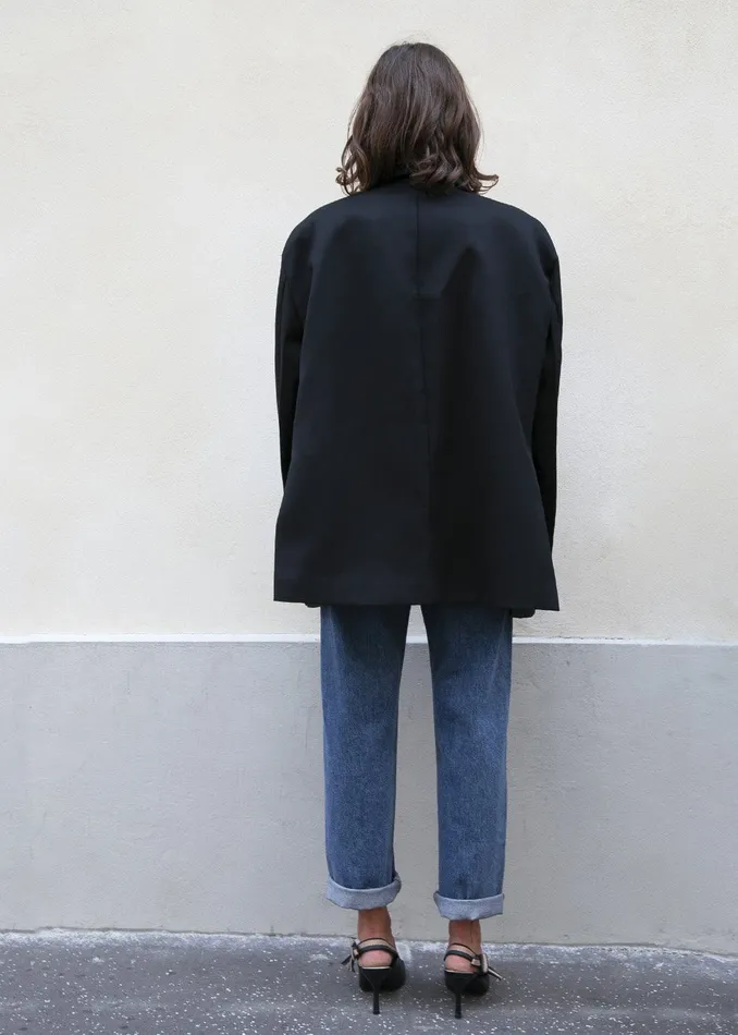 The Frankie Shop Outerwear Frankie Oversized Boyfriend Blazer 8211 Black 8211 Women