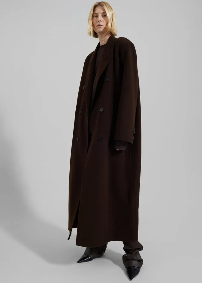 The Frankie Shop Outerwear Gaia Double Breasted Coat 8211 Brown 8211 Women