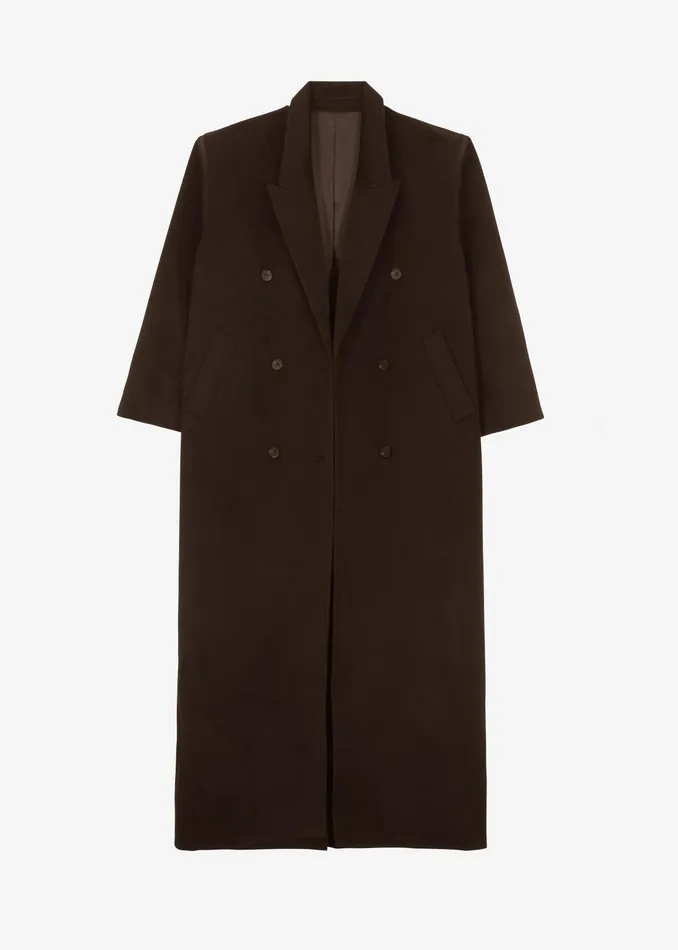 The Frankie Shop Outerwear Gaia Double Breasted Coat 8211 Brown 8211 Women