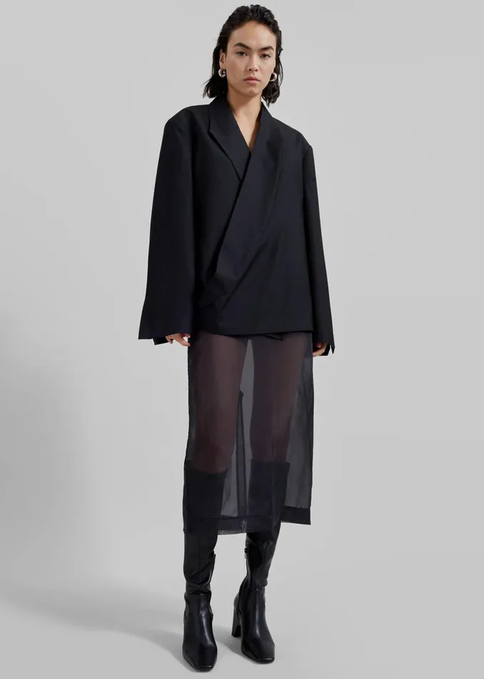 The Frankie Shop Outerwear Geneva Wrap Blazer 8211 Black 8211 Women