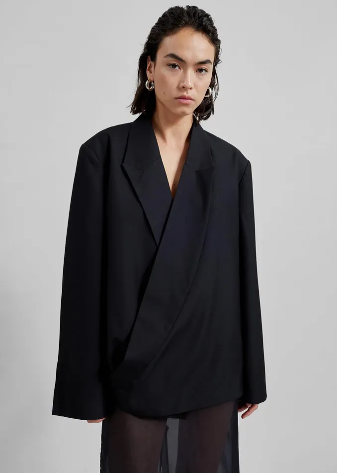 The Frankie Shop Outerwear Geneva Wrap Blazer 8211 Black 8211 Women