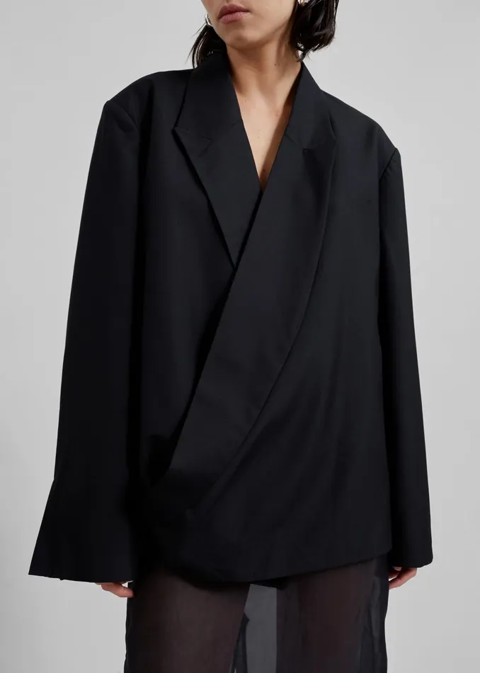 The Frankie Shop Outerwear Geneva Wrap Blazer 8211 Black 8211 Women