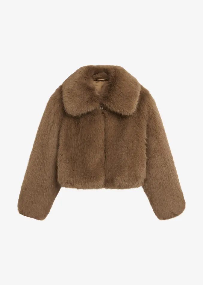 The Frankie Shop Outerwear Hope Faux Fur Jacket 8211 Camel 8211 Women