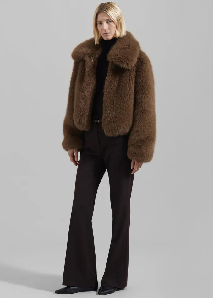 The Frankie Shop Outerwear Hope Faux Fur Jacket 8211 Camel 8211 Women