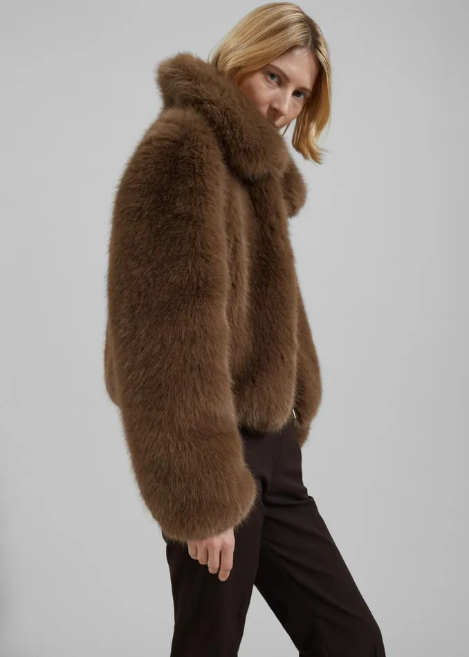 The Frankie Shop Outerwear Hope Faux Fur Jacket 8211 Camel 8211 Women