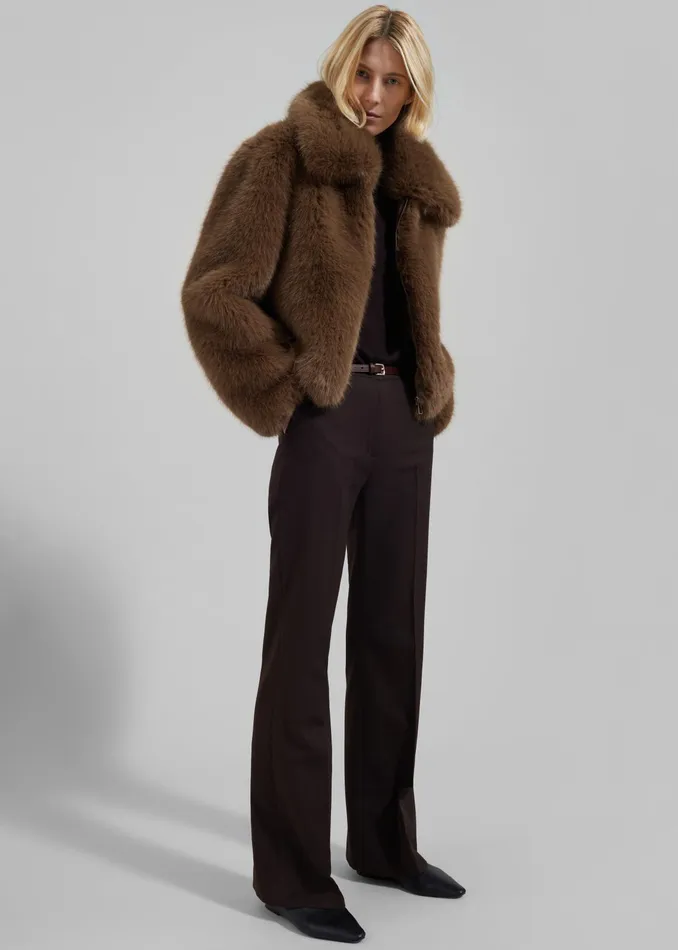 The Frankie Shop Outerwear Hope Faux Fur Jacket 8211 Camel 8211 Women