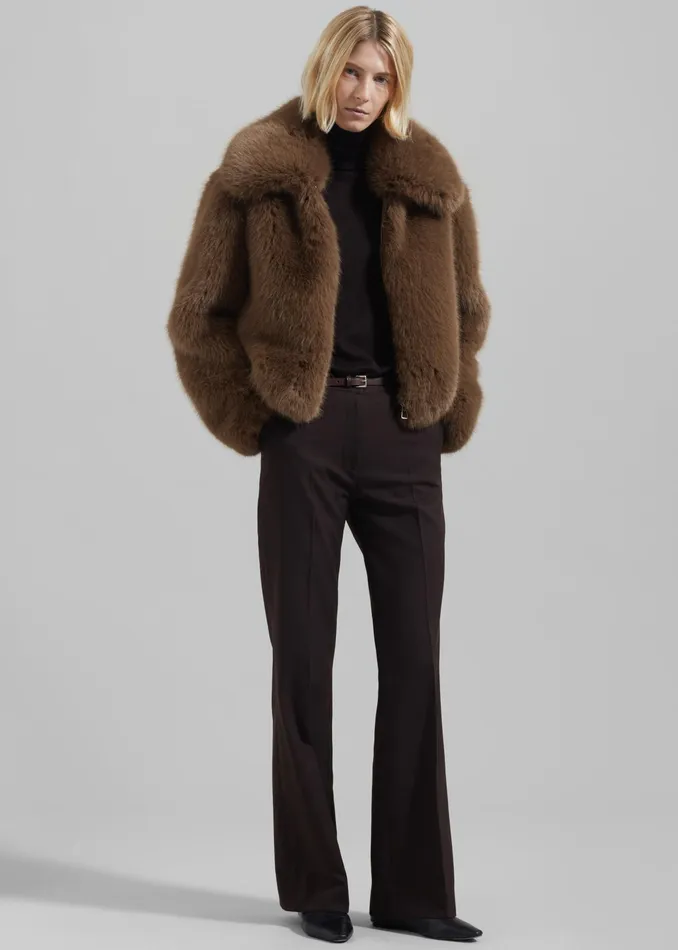 The Frankie Shop Outerwear Hope Faux Fur Jacket 8211 Camel 8211 Women
