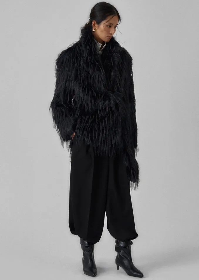 The Frankie Shop Outerwear Hythe Faux Fur Coat 8211 Black 8211 Women
