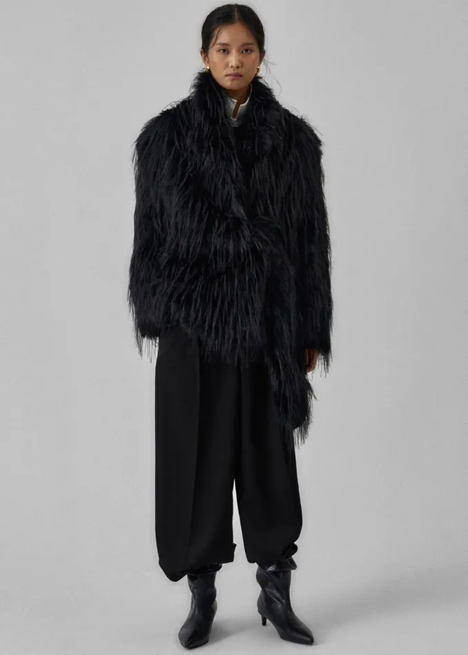 The Frankie Shop Outerwear Hythe Faux Fur Coat 8211 Black 8211 Women