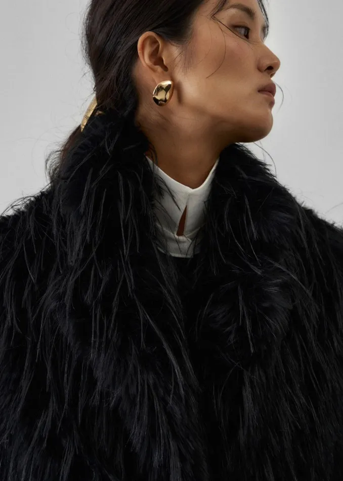 The Frankie Shop Outerwear Hythe Faux Fur Coat 8211 Black 8211 Women
