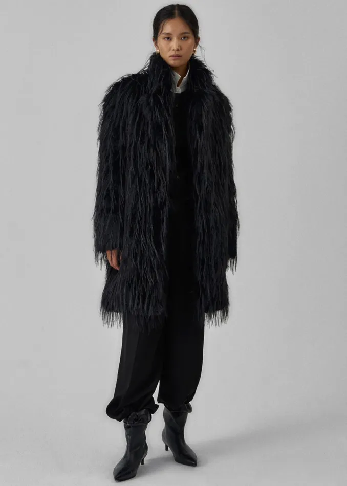 The Frankie Shop Outerwear Hythe Faux Fur Coat 8211 Black 8211 Women