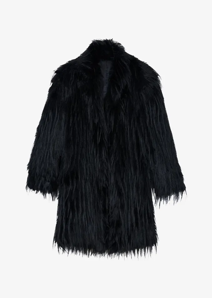 The Frankie Shop Outerwear Hythe Faux Fur Coat 8211 Black 8211 Women