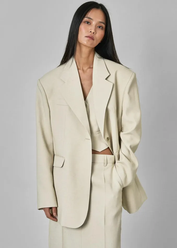 The Frankie Shop Outerwear Indio Blazer 8211 Beige 8211 Women