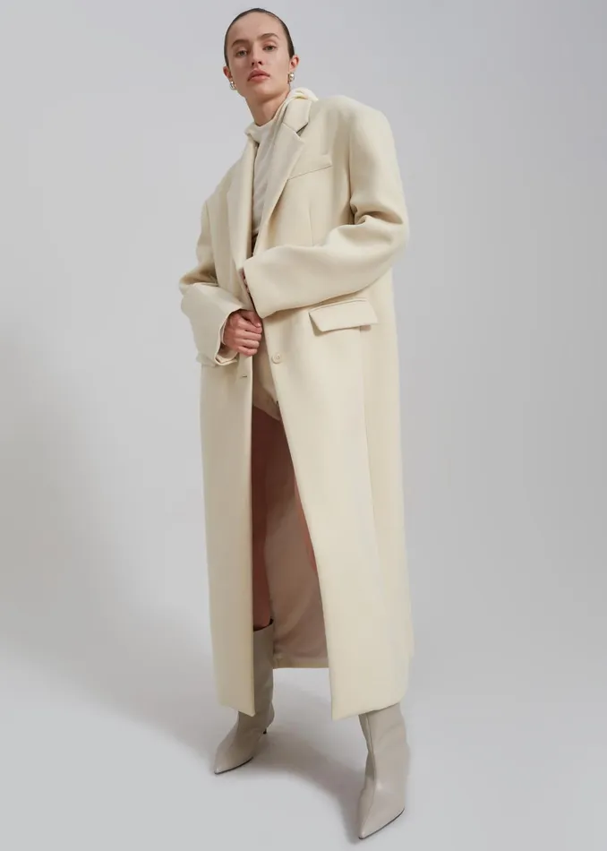 The Frankie Shop Outerwear Mira Coat 8211 Cream 8211 Women