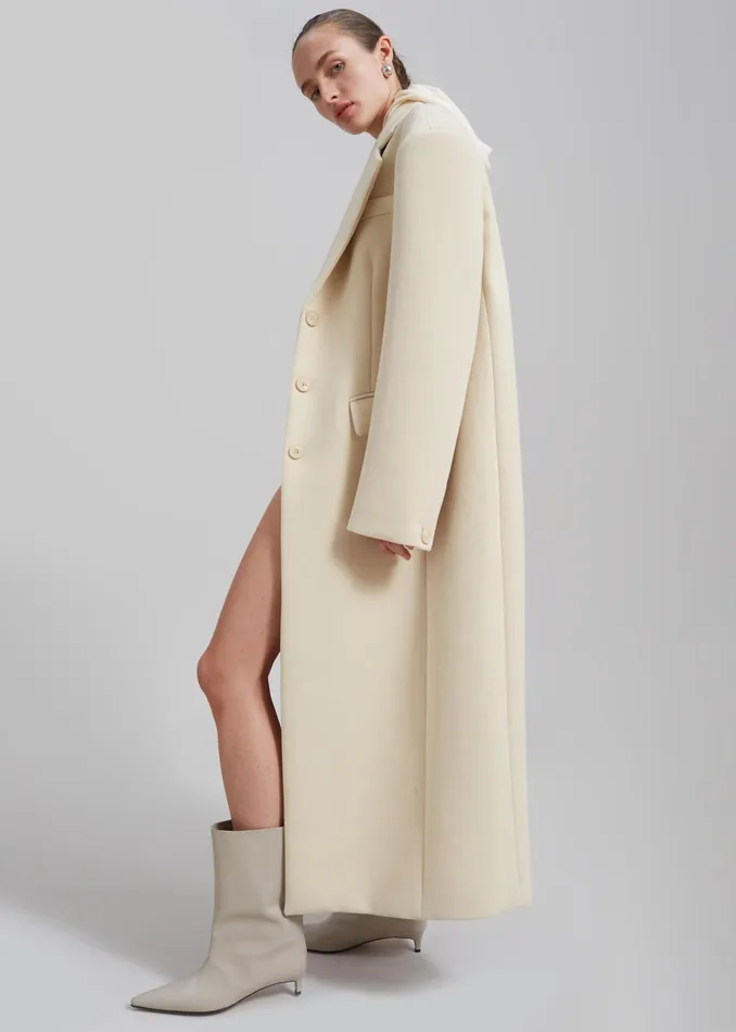 The Frankie Shop Outerwear Mira Coat 8211 Cream 8211 Women