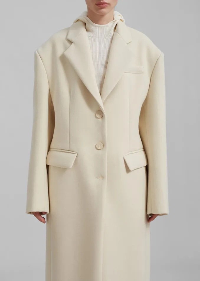 The Frankie Shop Outerwear Mira Coat 8211 Cream 8211 Women