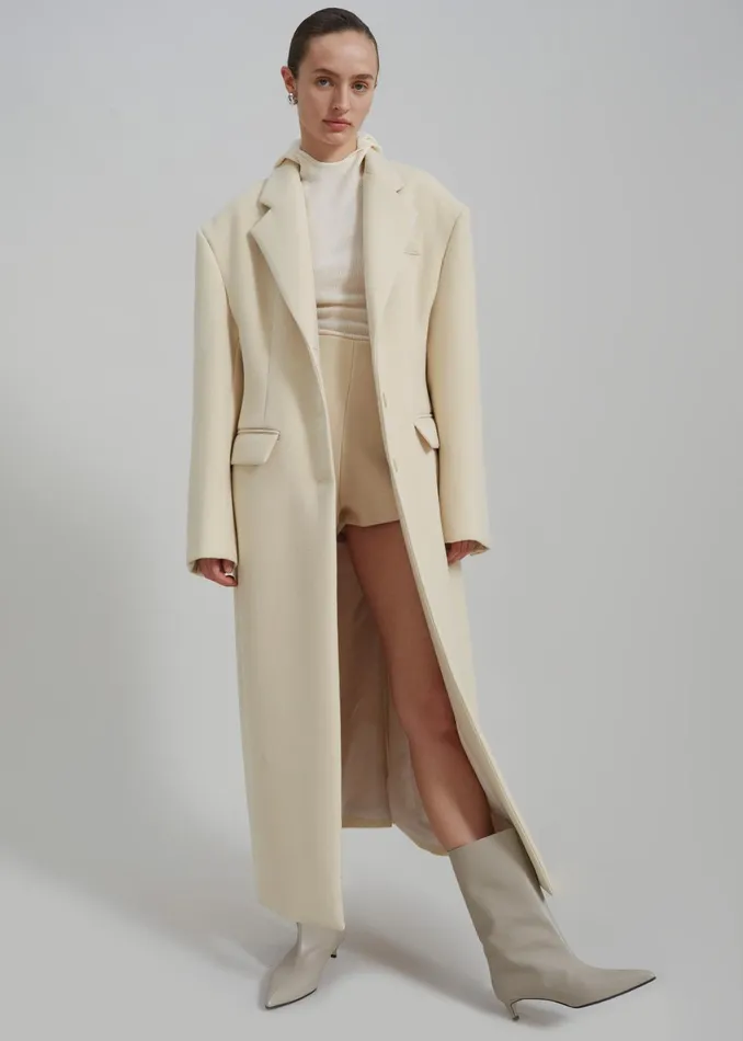 The Frankie Shop Outerwear Mira Coat 8211 Cream 8211 Women