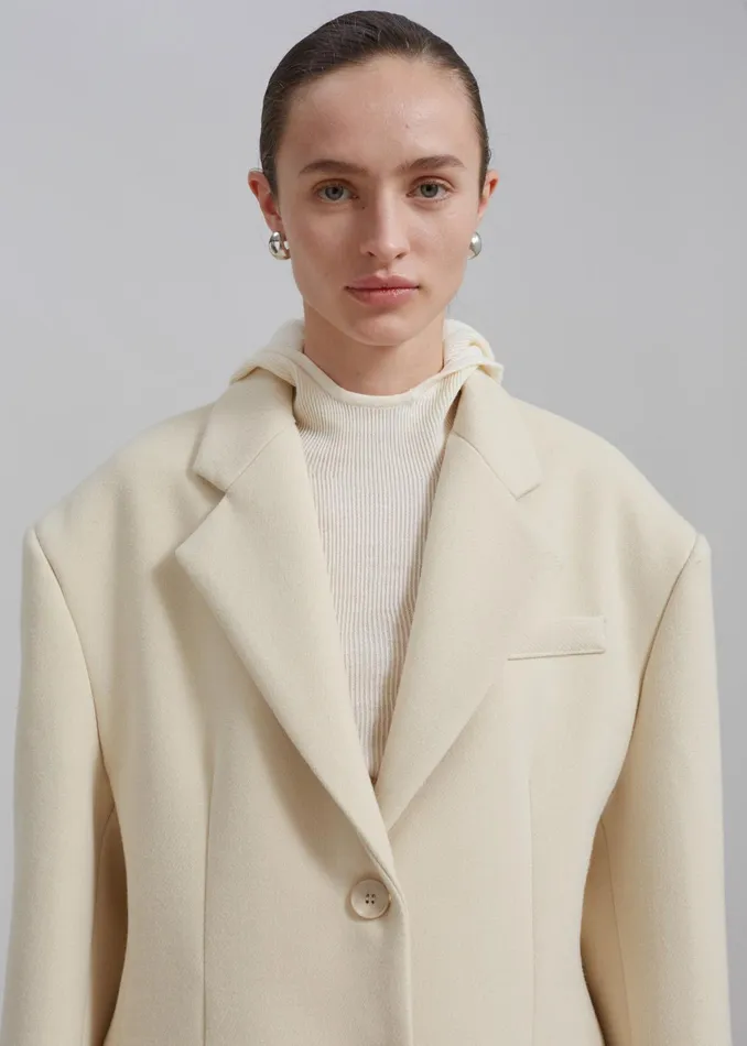 The Frankie Shop Outerwear Mira Coat 8211 Cream 8211 Women