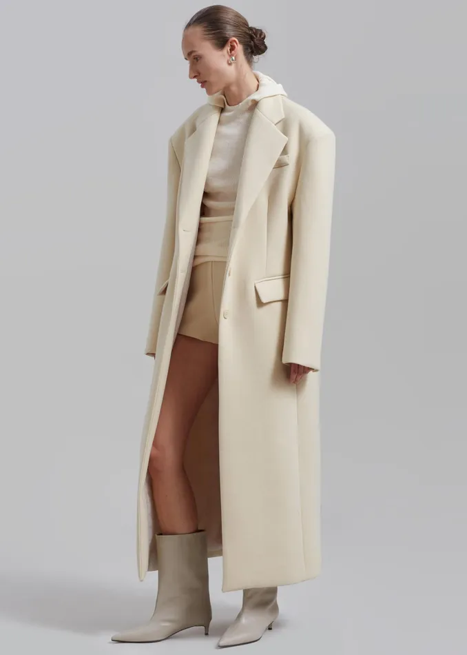 The Frankie Shop Outerwear Mira Coat 8211 Cream 8211 Women