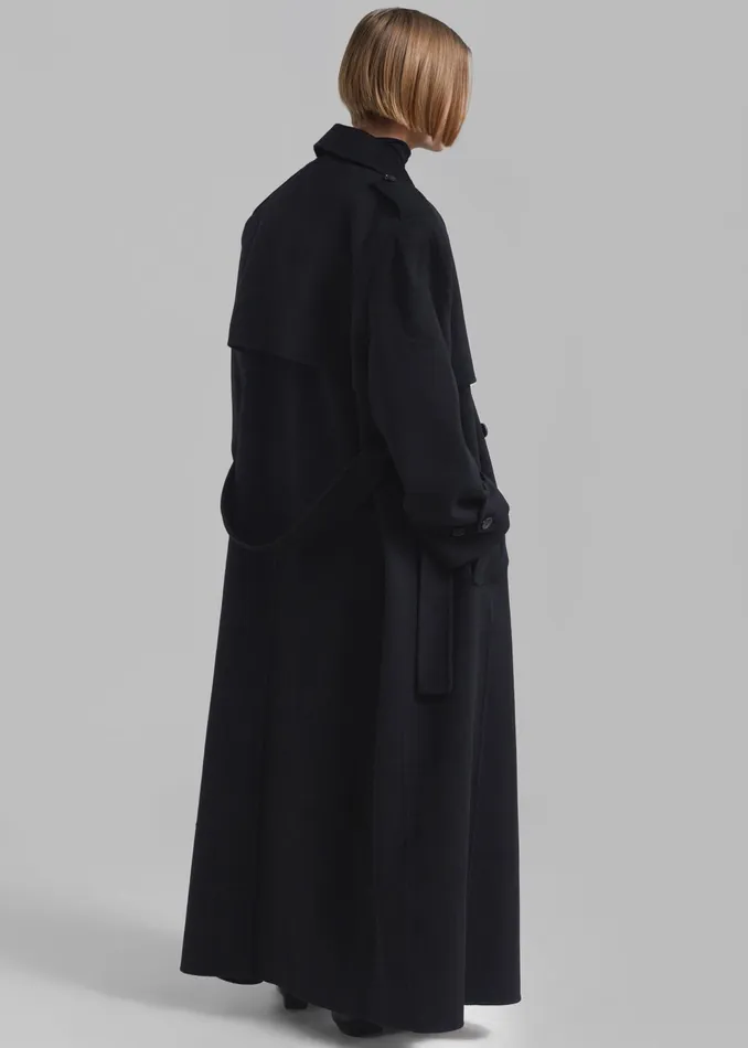 The Frankie Shop Outerwear Nikola Padded Trench Coat 8211 Black 8211 Women
