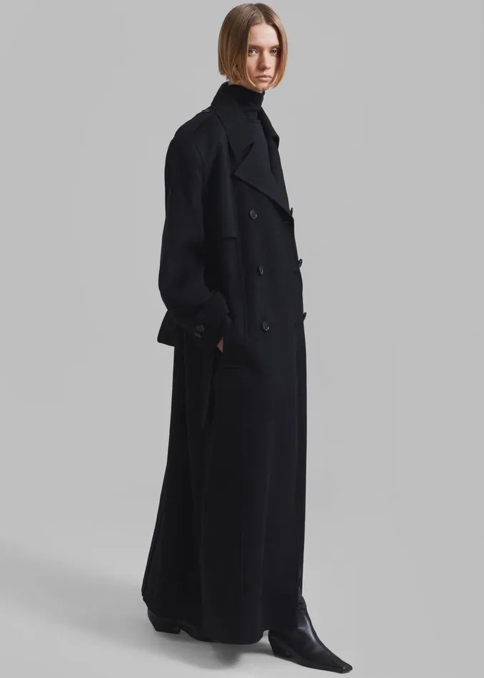 The Frankie Shop Outerwear Nikola Padded Trench Coat 8211 Black 8211 Women