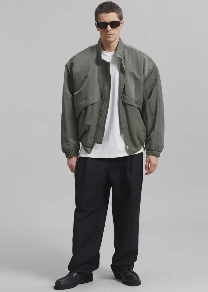 The Frankie Shop Outerwear Seth Oversized Jacket 8211 Khaki 8211 WomenMen