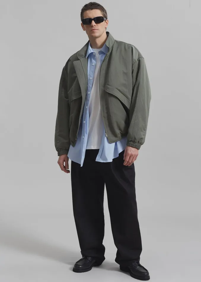 The Frankie Shop Outerwear Seth Oversized Jacket 8211 Khaki 8211 WomenMen