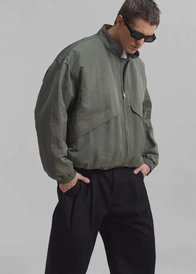 The Frankie Shop Outerwear Seth Oversized Jacket 8211 Khaki 8211 WomenMen
