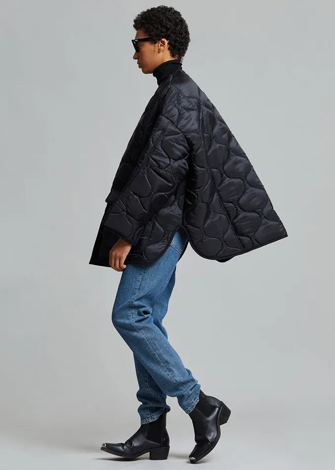 The Frankie Shop Outerwear Teddy Quilted Jacket 8211 Black 8211 Women