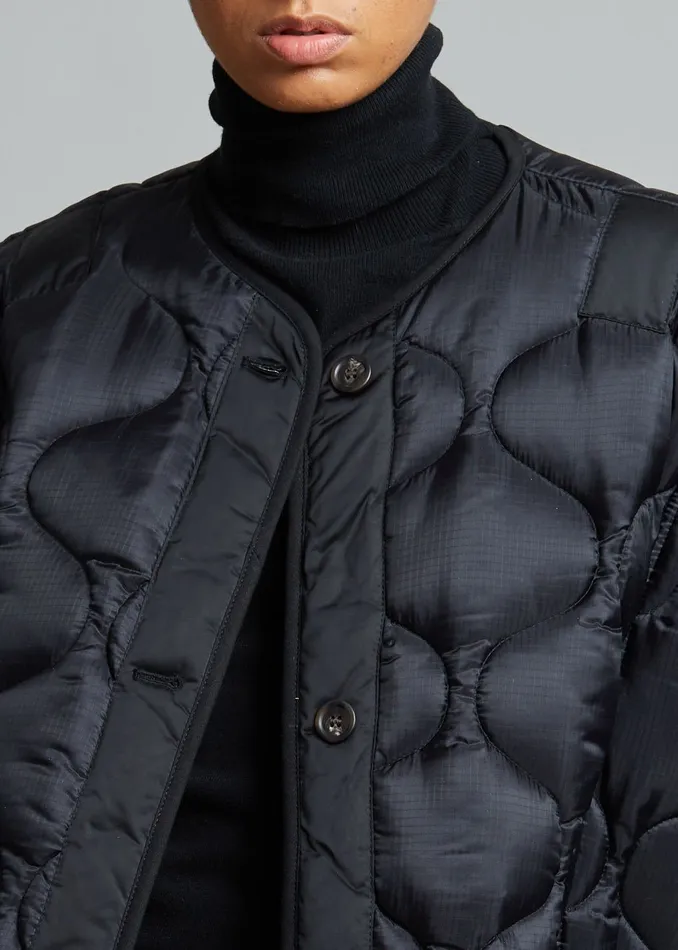The Frankie Shop Outerwear Teddy Quilted Jacket 8211 Black 8211 Women