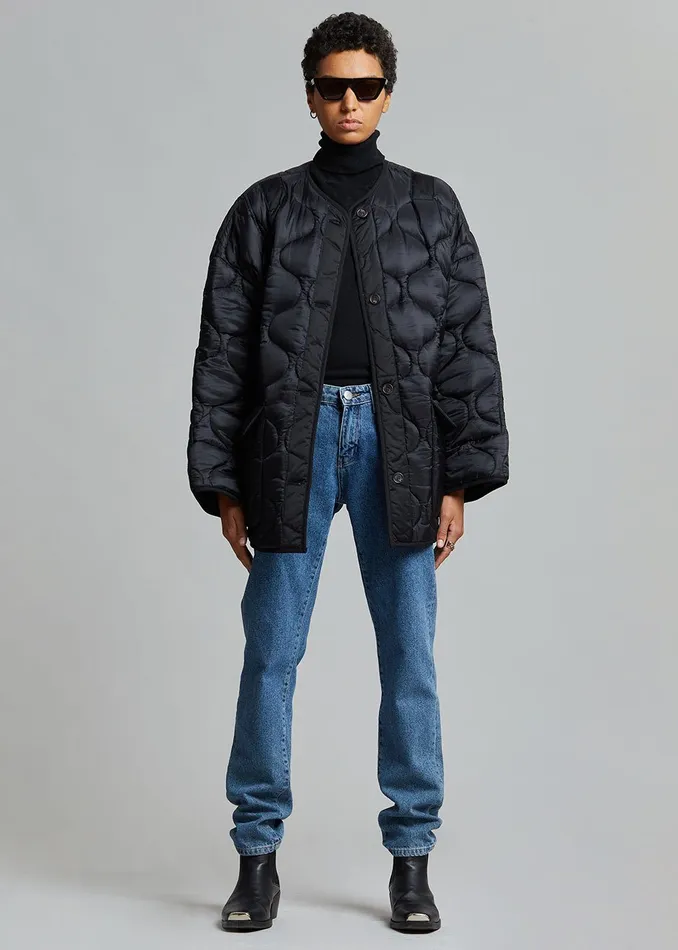 The Frankie Shop Outerwear Teddy Quilted Jacket 8211 Black 8211 Women