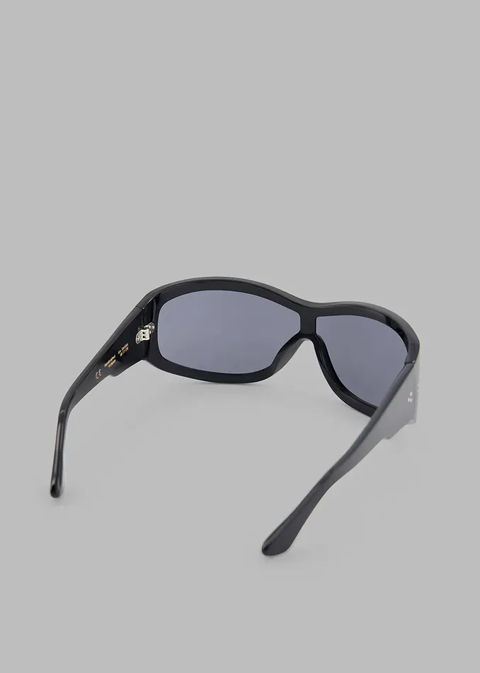 The Frankie Shop Port Tanger Nunny Sunglasses 8211 Black AcetateBlack Lens 8211 MenWomen
