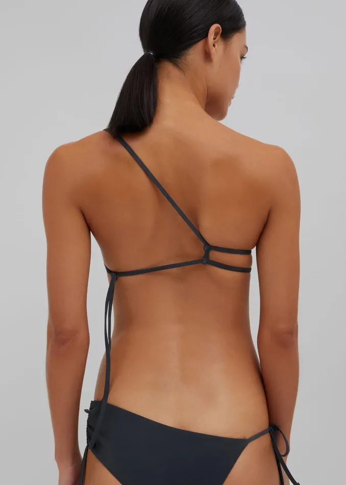 The Frankie Shop Swimwear Christopher Esber Atmos Drawstring Bikini Top 8211 Charcoal 8211 Women