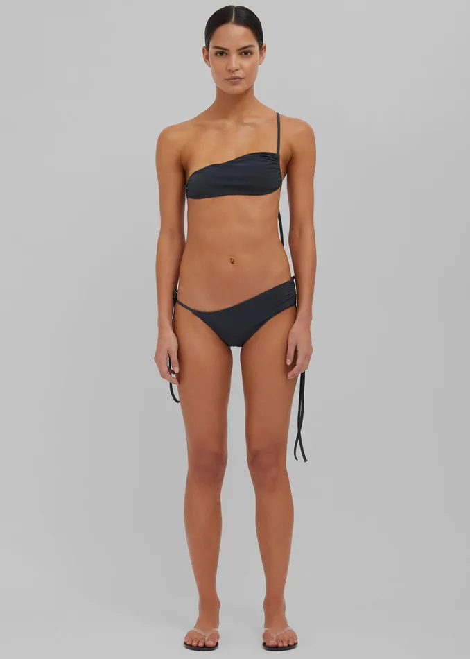 The Frankie Shop Swimwear Christopher Esber Atmos Drawstring Bikini Top 8211 Charcoal 8211 Women