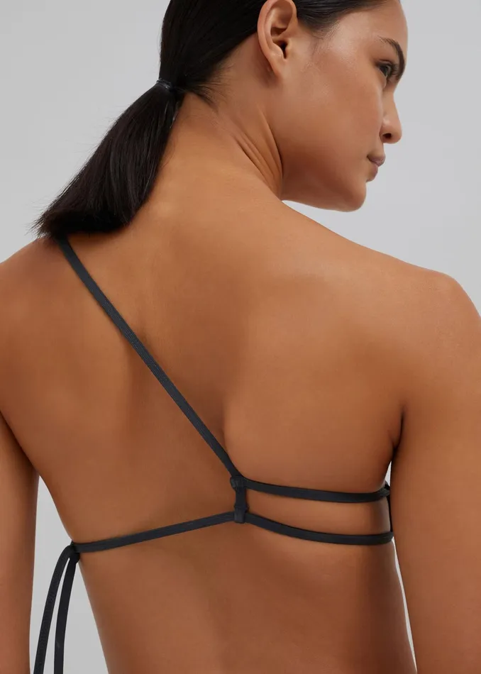 The Frankie Shop Swimwear Christopher Esber Atmos Drawstring Bikini Top 8211 Charcoal 8211 Women