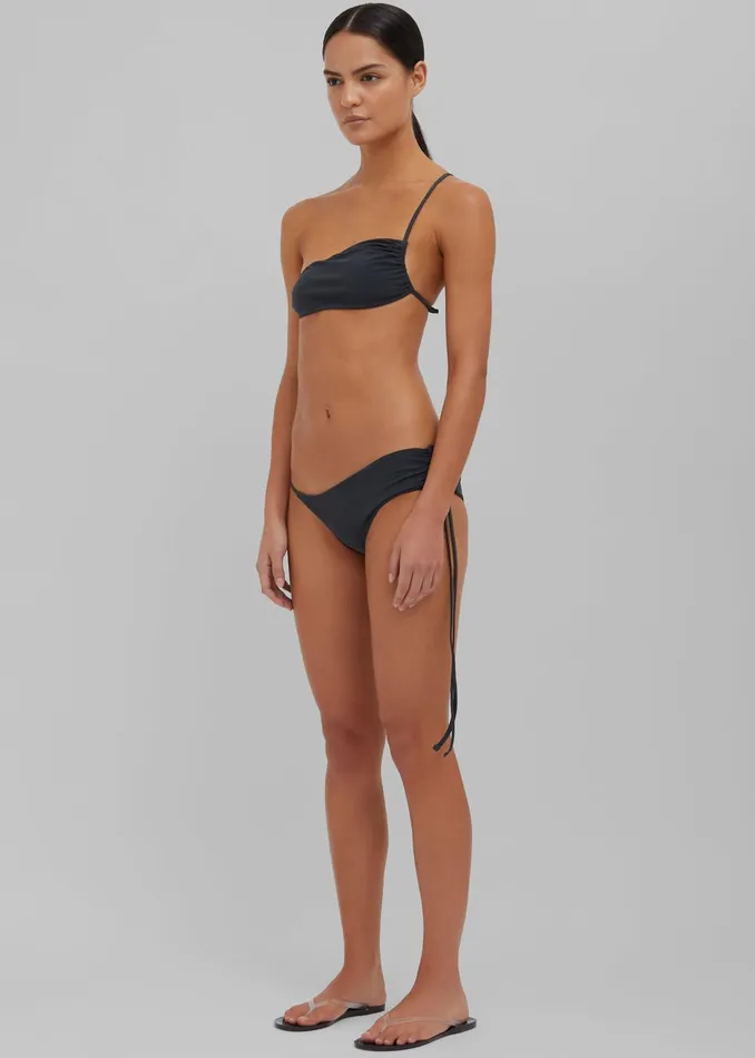The Frankie Shop Swimwear Christopher Esber Atmos Drawstring Bikini Top 8211 Charcoal 8211 Women