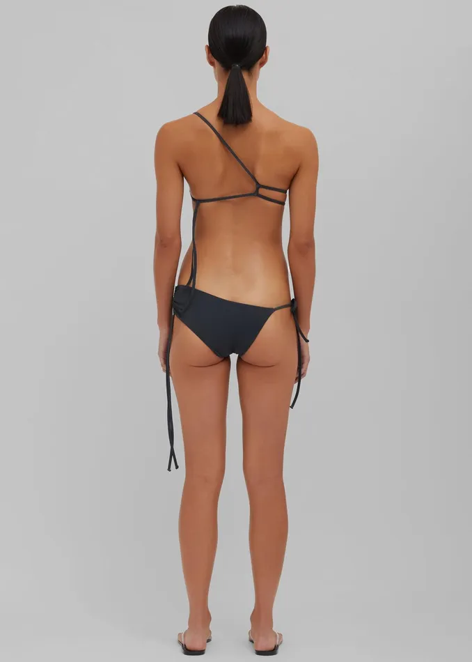 The Frankie Shop Swimwear Christopher Esber Atmos Drawstring Bikini Top 8211 Charcoal 8211 Women