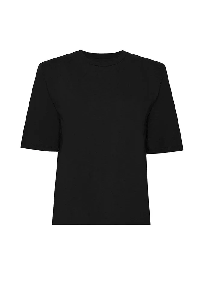 The Frankie Shop Tops Carrington Padded Shoulder Tee 8211 Black 8211 Women