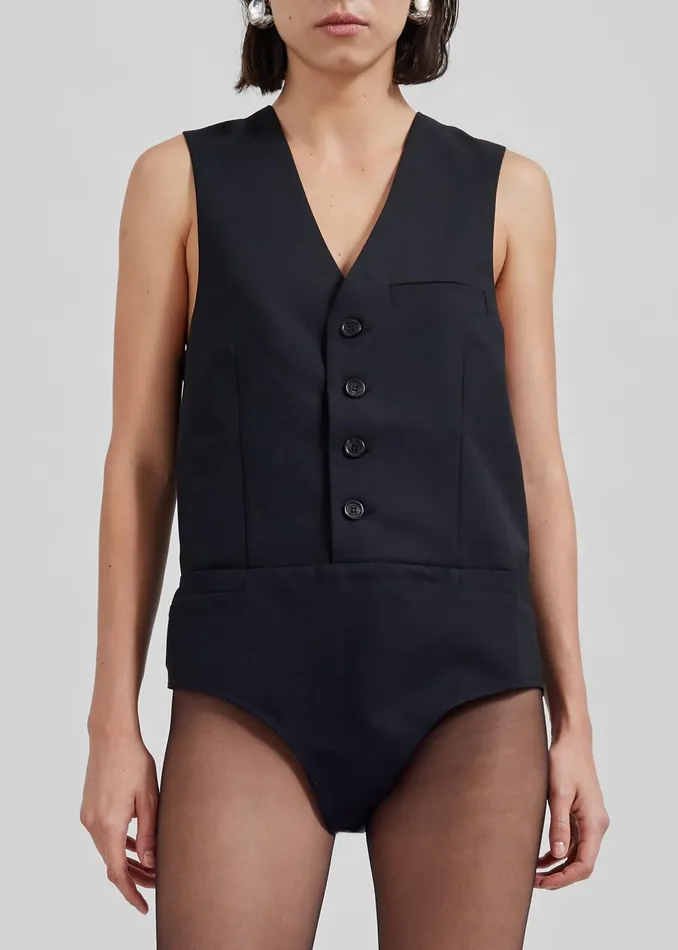 The Frankie Shop Tops Coperni Bodysuit 8211 Black 8211 Women