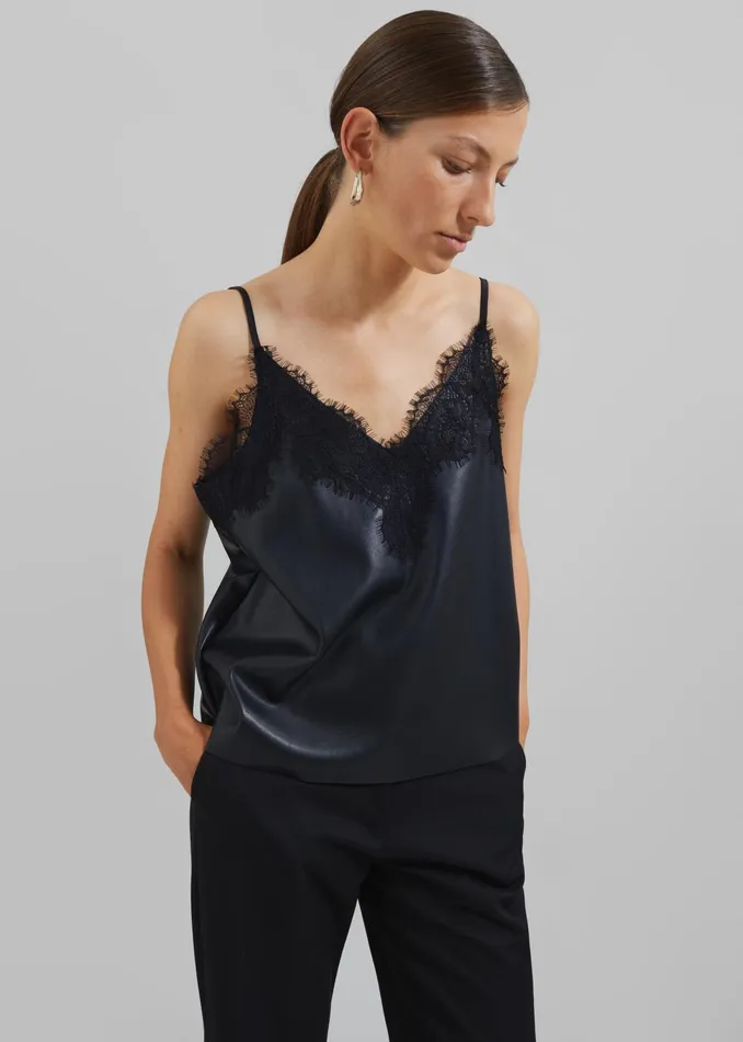 The Frankie Shop Tops Desirae Lace Top 8211 Black 8211 Women