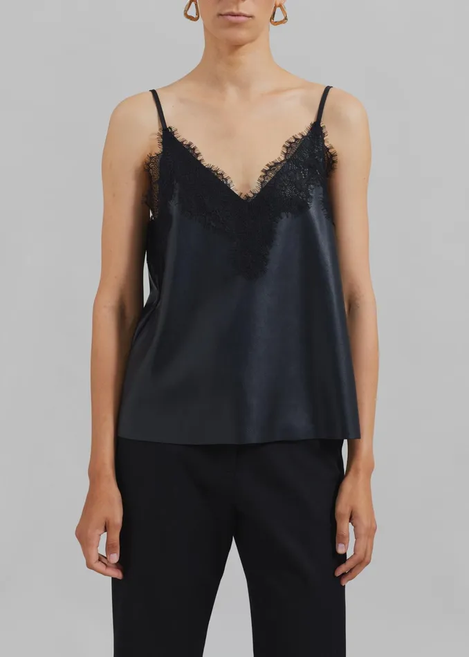 The Frankie Shop Tops Desirae Lace Top 8211 Black 8211 Women