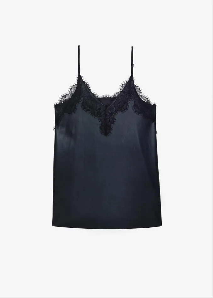 The Frankie Shop Tops Desirae Lace Top 8211 Black 8211 Women