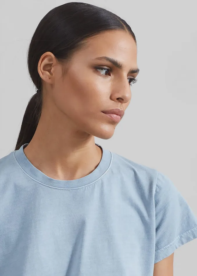 The Frankie Shop Tops Dollie Tee 8211 Dusty Blue 8211 Women