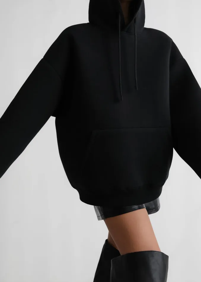 The Frankie Shop Tops Easton Oversized Hoodie 8211 Black 8211 Women