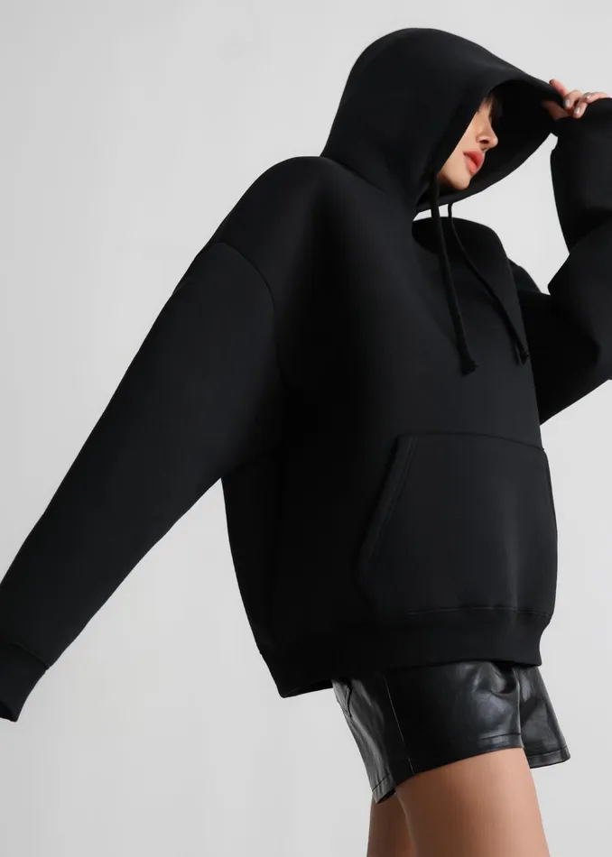 The Frankie Shop Tops Easton Oversized Hoodie 8211 Black 8211 Women