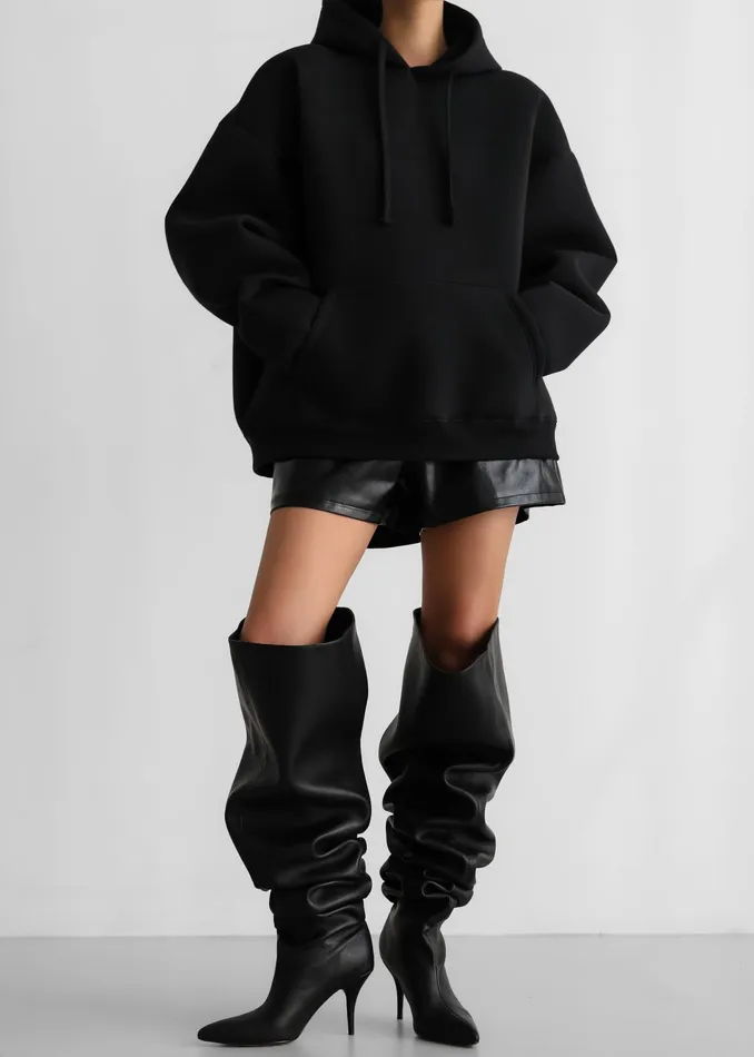 The Frankie Shop Tops Easton Oversized Hoodie 8211 Black 8211 Women