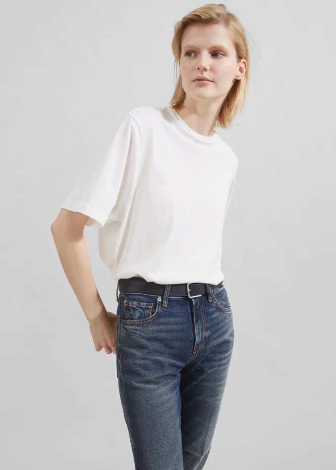The Frankie Shop Tops Harper Soft Organic TShirt 8211 Off White 8211 Women